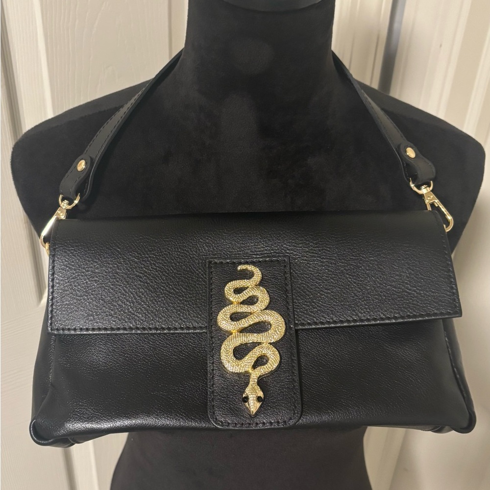 NWT House of Harlow 1960 Black Leather Crossbody Bag/ Purse
